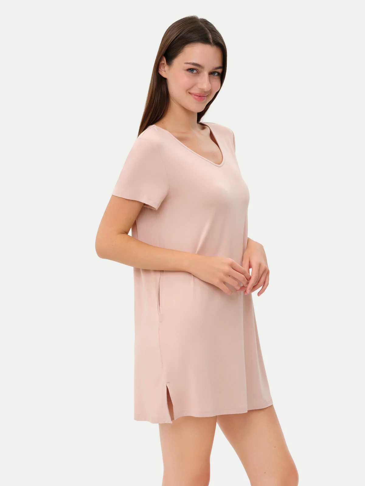 Short Sleeve Short Bamboo Sleepshirt - Image 24