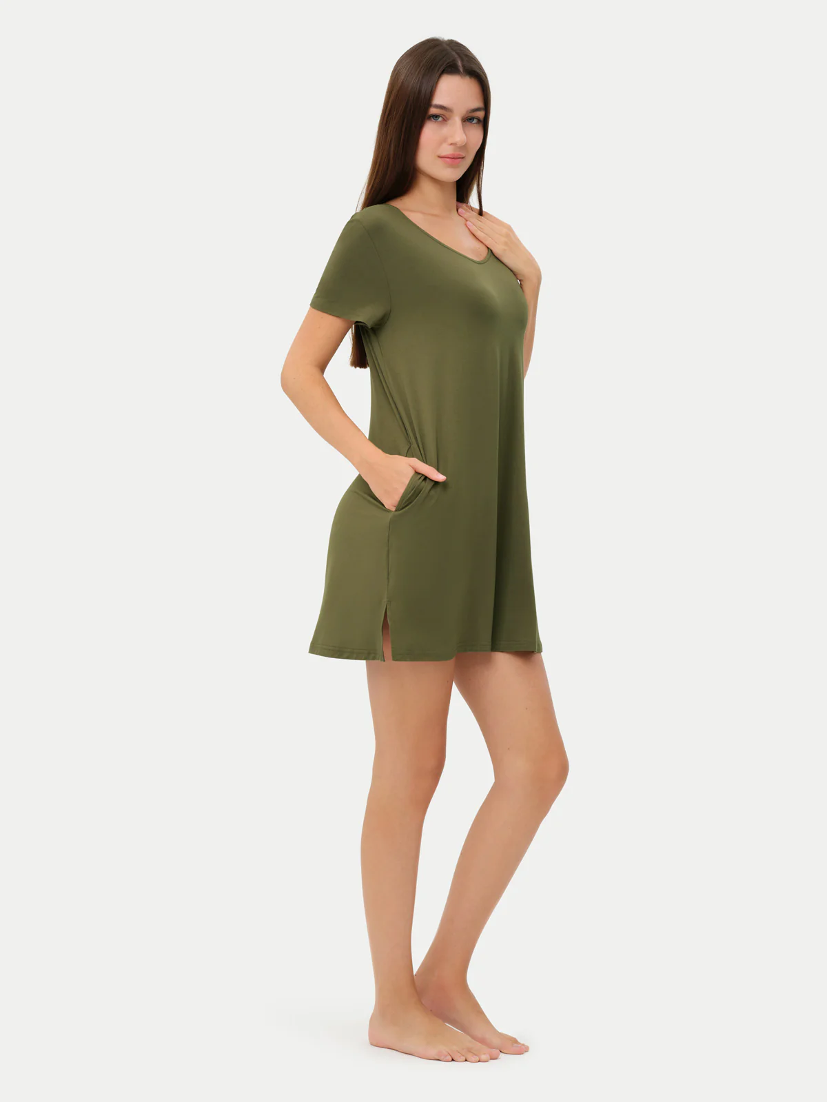 Short Sleeve Short Bamboo Sleepshirt - Image 77